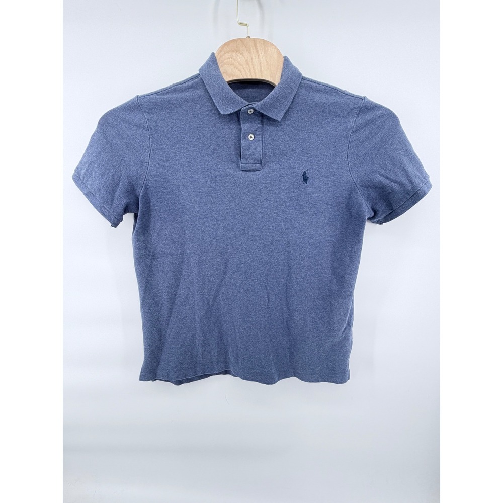 Polo Ralph Lauren Mens Classic Fit Short Sleeve Polo Shirt Blue Heather Large L